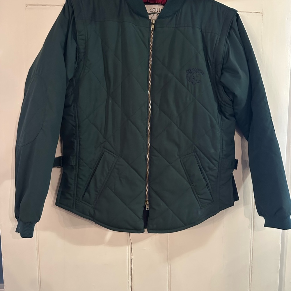 On Course Women’s horse riding jacket Dark Green Quilted - Picture 2 of 5